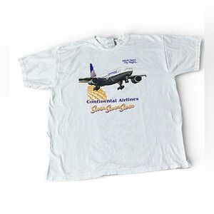 Vintage Continental Airlines Seven Seven Seven 100% Heavy Cotton Tee Shirt XL